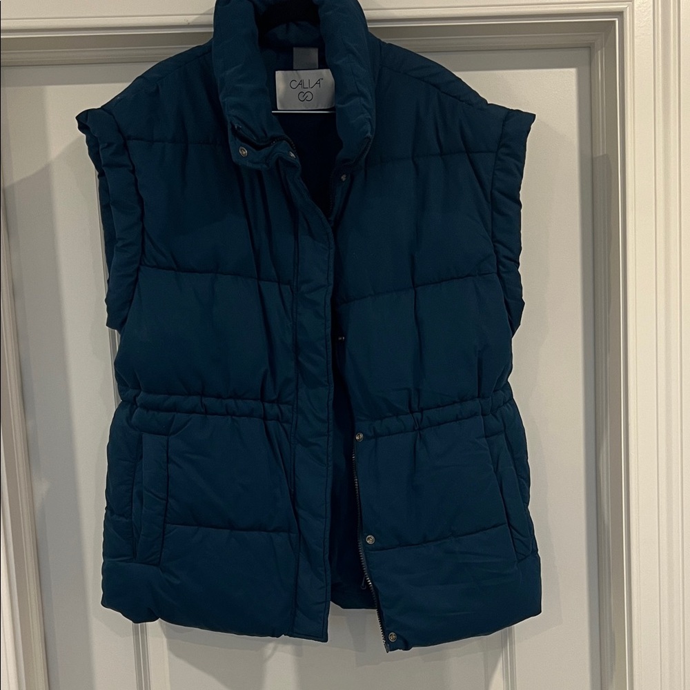Calia Teal Blue Oversized Puffer Vest